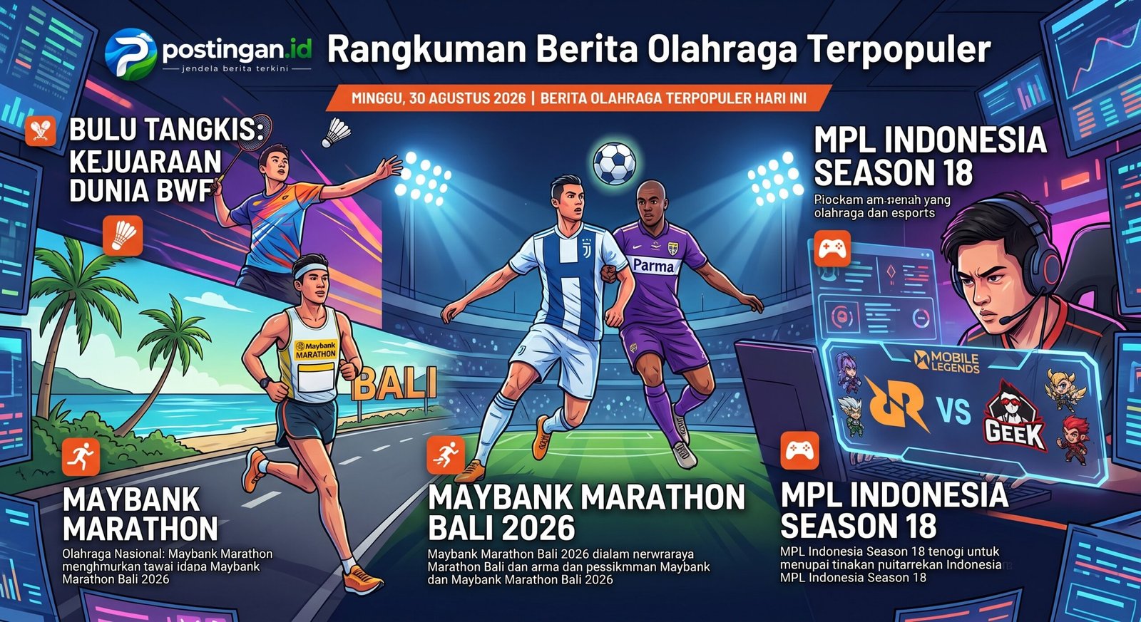 Rangkuman Berita Olahraga Terpopuler Hari Ini – Minggu, 30 Agustus 2026